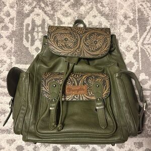 Wrangler Green and Brown Backpack